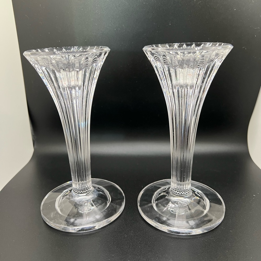PAIR of WATERFORD MARQUIS CORINTH 6" CANDLESTICKS | CANDLE HOLDER.
L